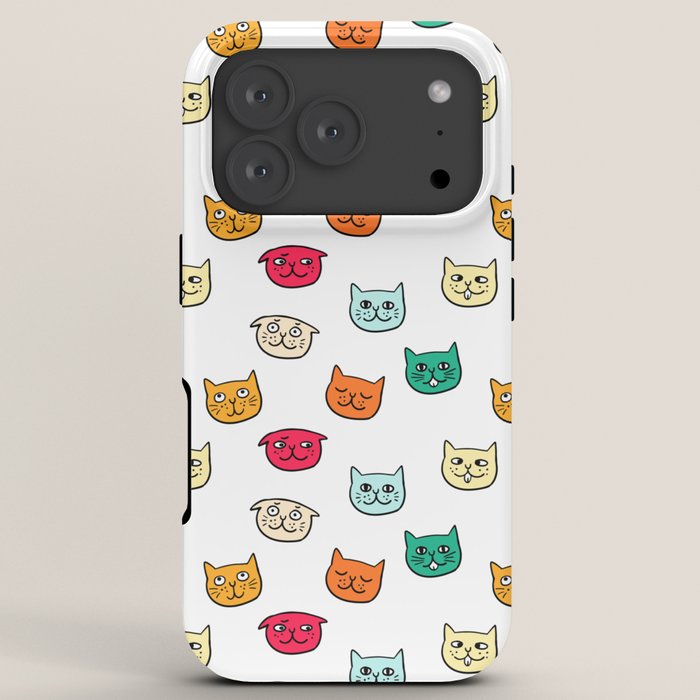 Cat heads in colors iPhone Case Gallery Image 7