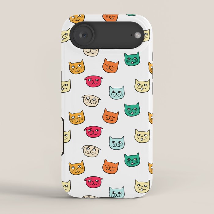 Cat heads in colors iPhone Case Gallery Image 2