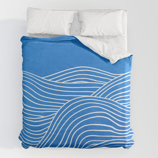 French Blue Ocean Waves Duvet Cover Gallery Image 2