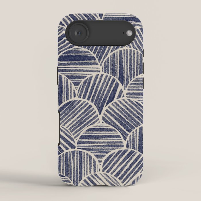 Navy Blue Striped Pattern #2 iPhone Case Gallery Image 2