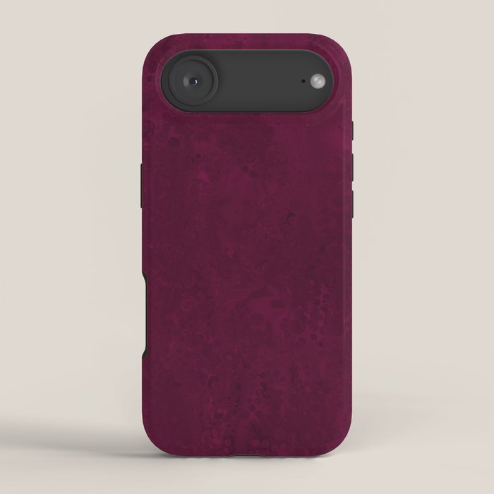 Hand painted modern abstract burgundy marble watercolor iPhone Case Gallery Image 2
