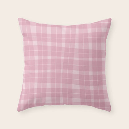 Wavy Plaid Pink Throw Pillow Gallery Image 4