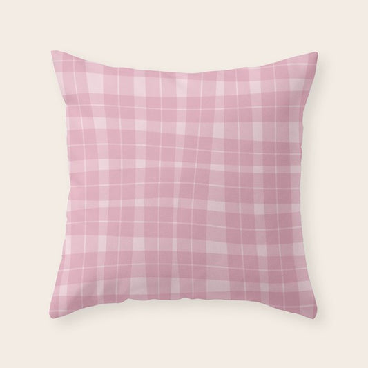 Wavy Plaid Pink Throw Pillow Gallery Image 2