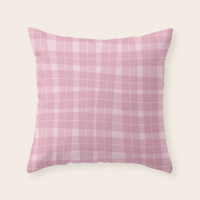 Wavy Plaid Pink Throw Pillow Gallery Image 5