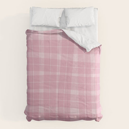 Wavy Plaid Pink Comforter Gallery Image 1
