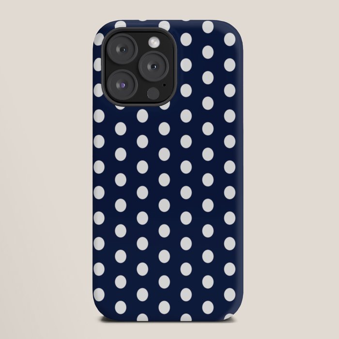 Navy Blue Polka Dots Minimalist Line Drawing iPhone Case Gallery Image 20