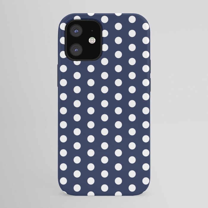 Navy Blue Polka Dots Minimalist Line Drawing iPhone Case Gallery Image 41