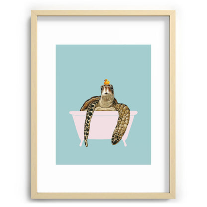Sea Turtle in Bathtub Framed Art Print Gallery Image 100