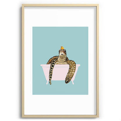 Sea Turtle in Bathtub Framed Art Print Gallery Image 102
