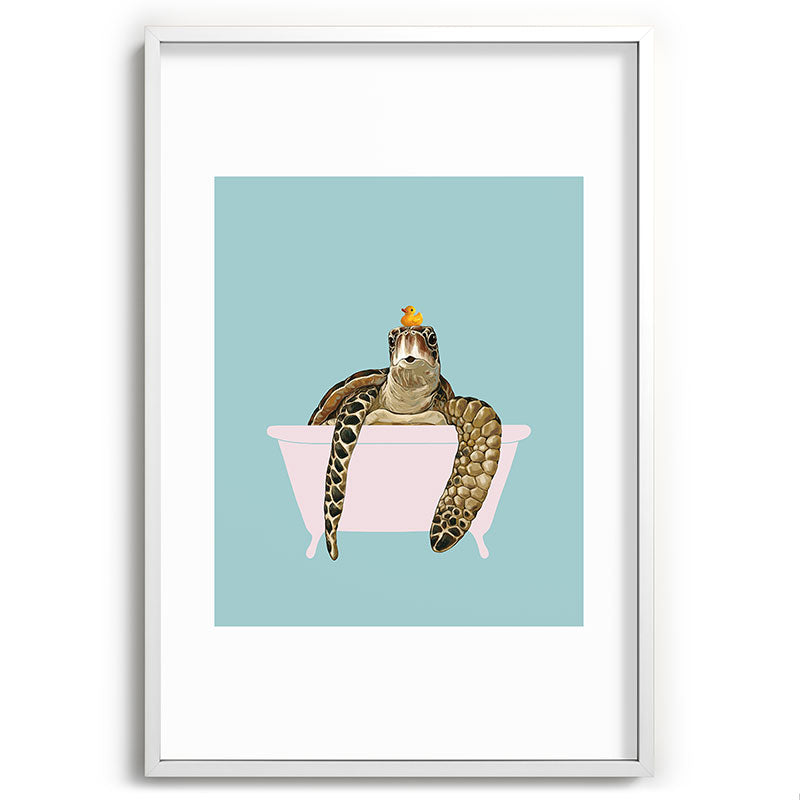 Sea Turtle in Bathtub Framed Art Print Gallery Image 110