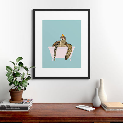 Sea Turtle in Bathtub Framed Art Print Gallery Image 48
