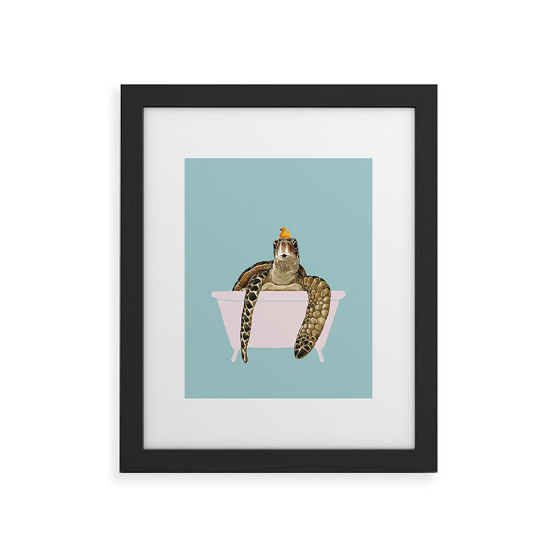 Sea Turtle in Bathtub Framed Art Print Gallery Image 40