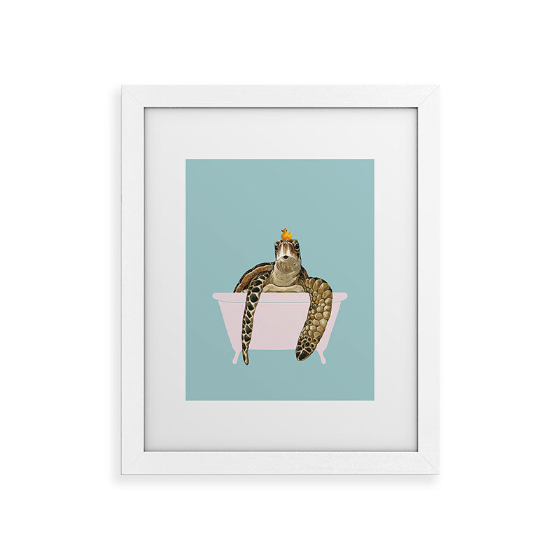 Sea Turtle in Bathtub Framed Art Print Gallery Image 70