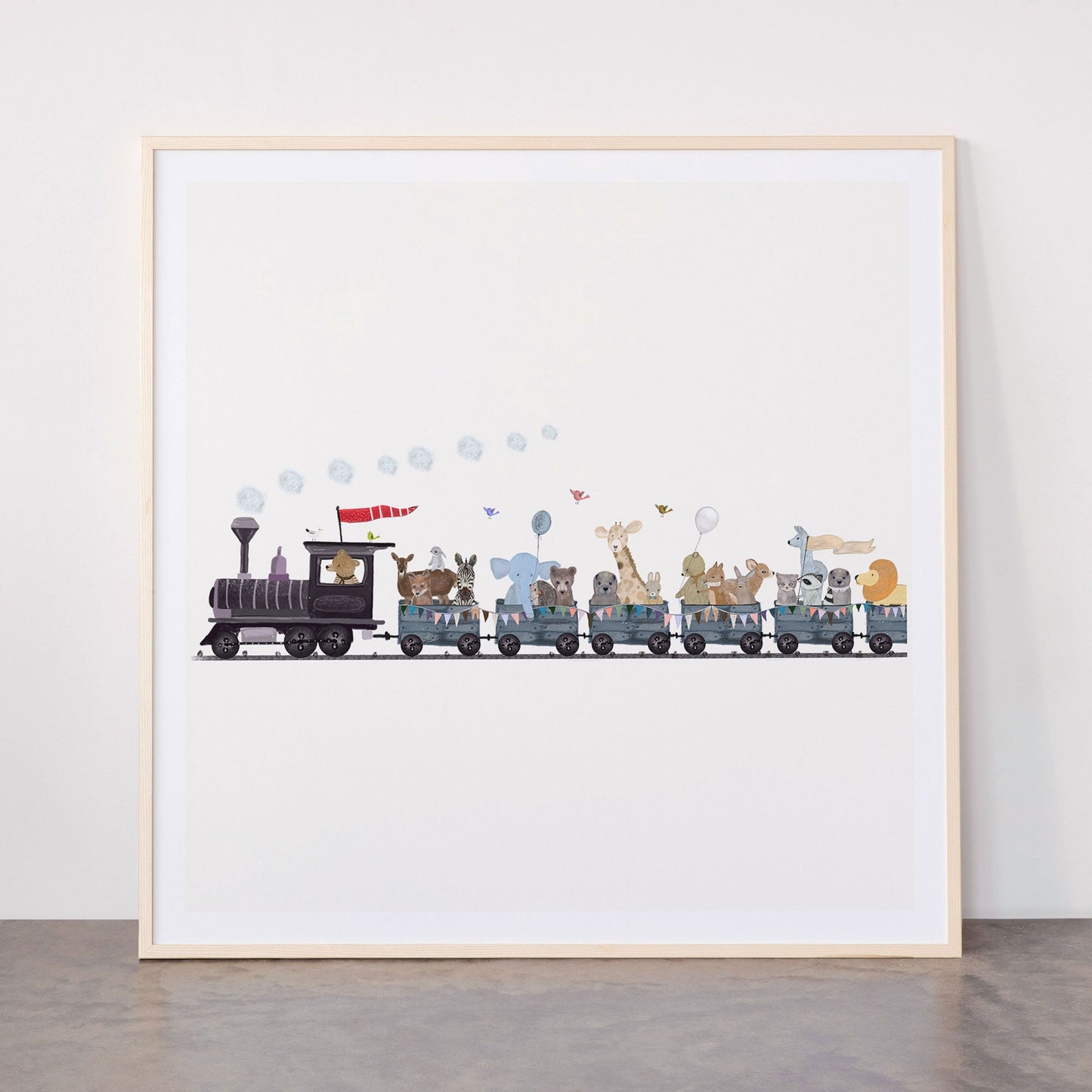 big little nursery nature train Framed Art Print Gallery Image 33