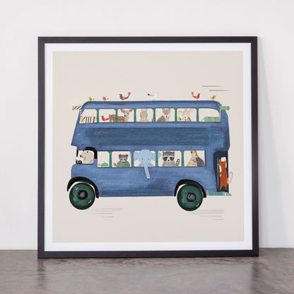 the big blue bus Framed Art Print Gallery Image 55