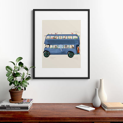 the big blue bus Framed Art Print Gallery Image 9