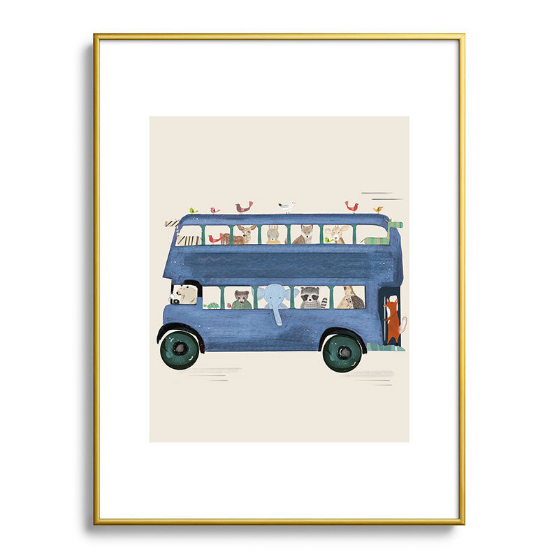 the big blue bus Framed Art Print Gallery Image 124