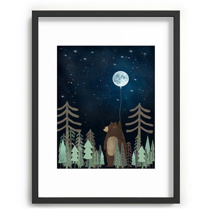 the moon balloon Framed Art Print Gallery Image 84