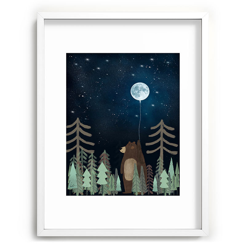 the moon balloon Framed Art Print Gallery Image 107