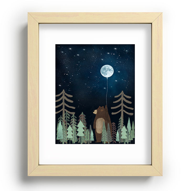 the moon balloon Framed Art Print Gallery Image 96