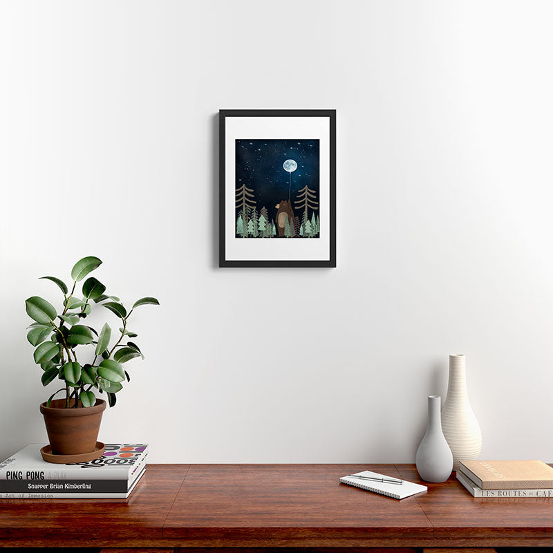 the moon balloon Framed Art Print Gallery Image 4