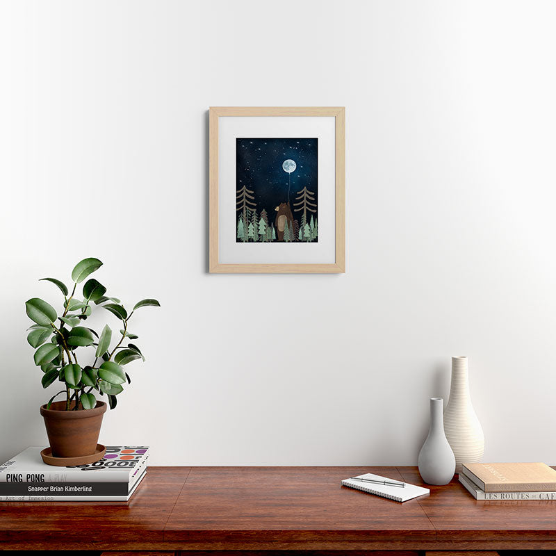 the moon balloon Framed Art Print Gallery Image 63