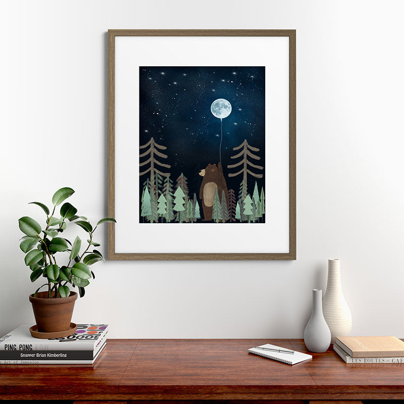 the moon balloon Framed Art Print Gallery Image 58