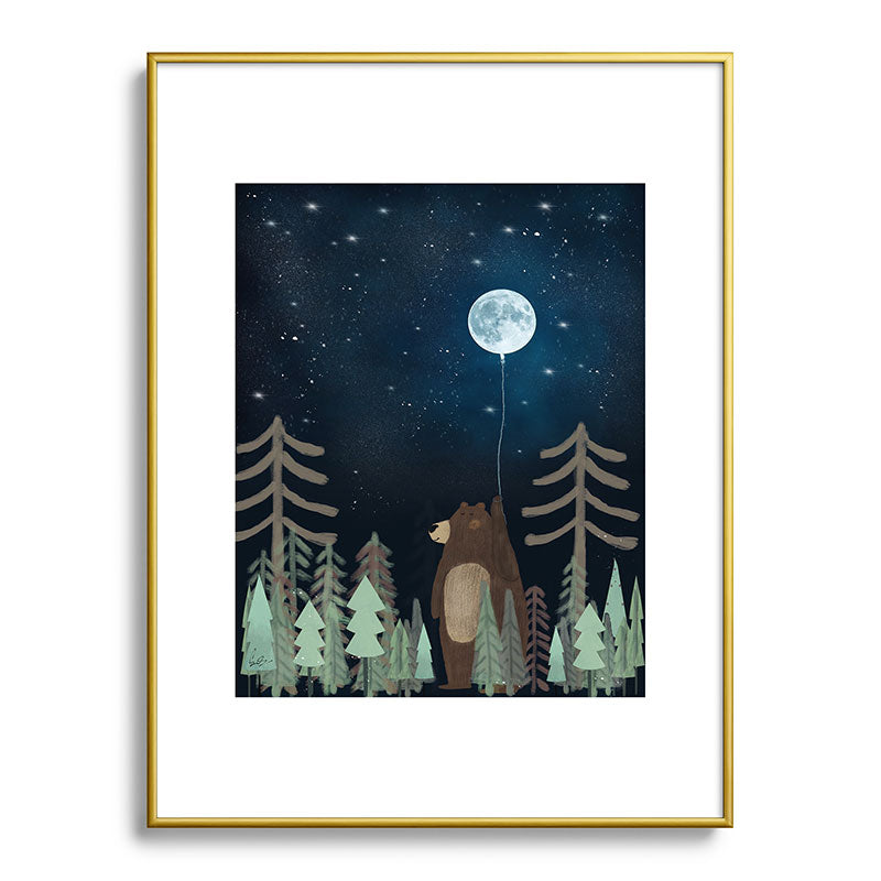 the moon balloon Framed Art Print Gallery Image 124
