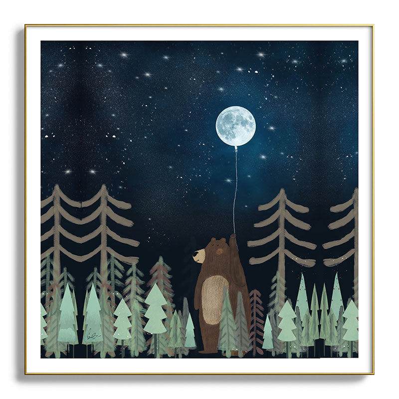 the moon balloon Framed Art Print Gallery Image 139