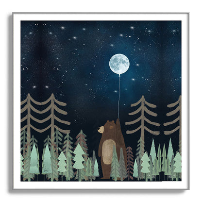 the moon balloon Framed Art Print Gallery Image 142
