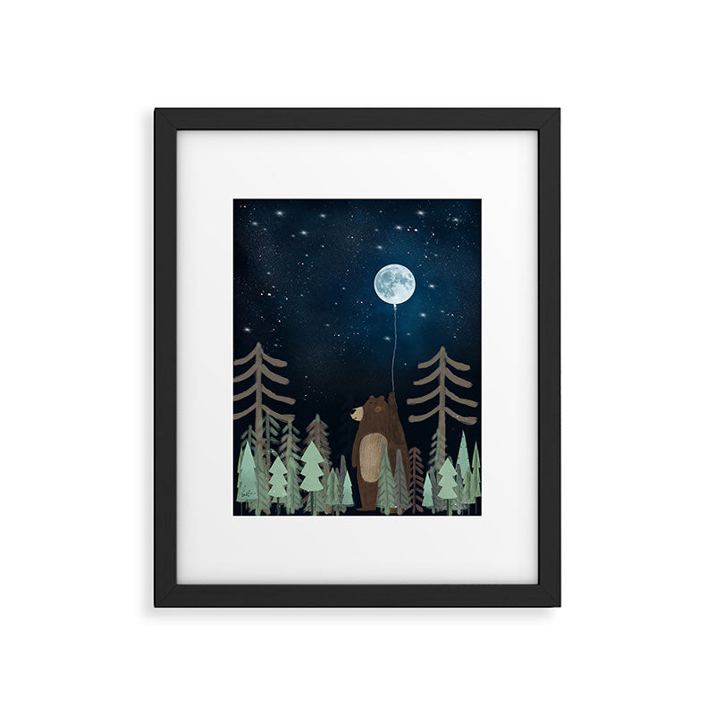 the moon balloon Framed Art Print Gallery Image 3