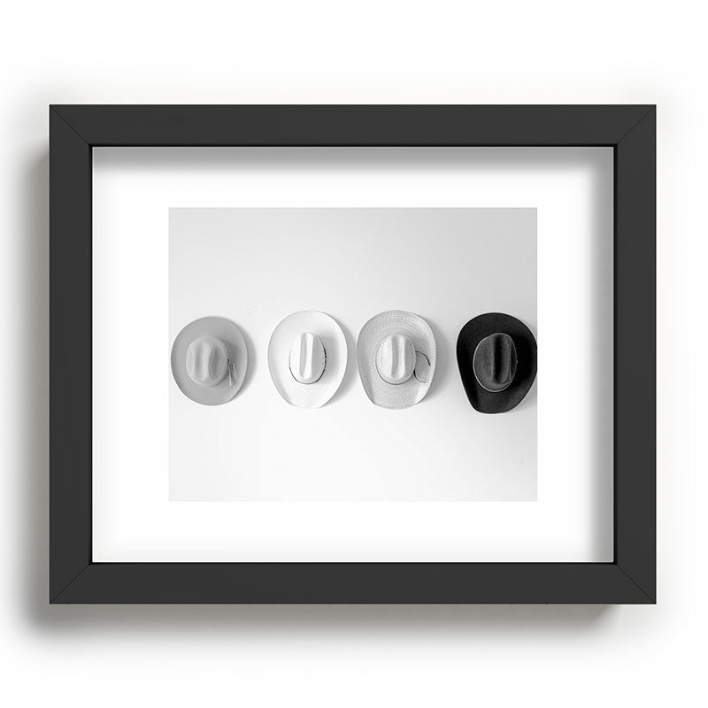 Cowboy Hat Wall - Black and White Framed Art Print Gallery Image 58
