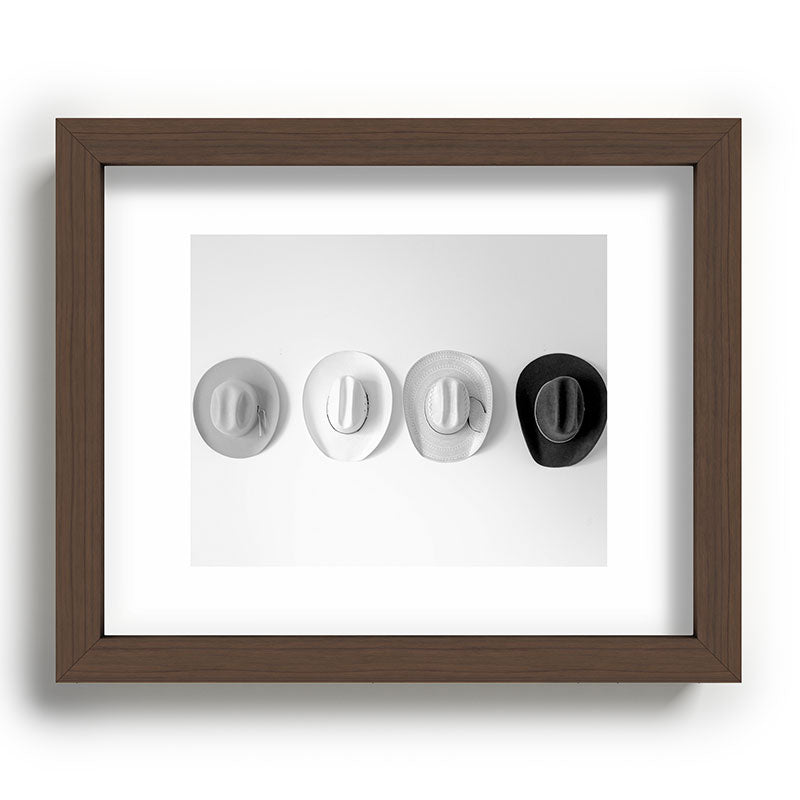 Cowboy Hat Wall - Black and White Framed Art Print Gallery Image 63
