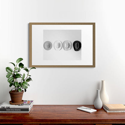 Cowboy Hat Wall - Black and White Framed Art Print Gallery Image 41