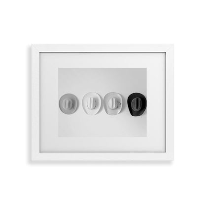 Cowboy Hat Wall - Black and White Framed Art Print Gallery Image 53