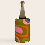 Palm Springs Retro Mid Century Modern Colorful Abstract Pattern Olive Khaki Green Pink Blue Orange Wine Chiller Gallery Image 1