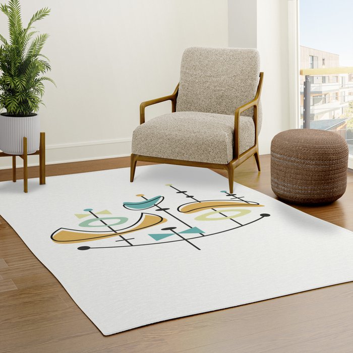 Mid Century Modern Abstract Atomic Age Rug Gallery Image 3