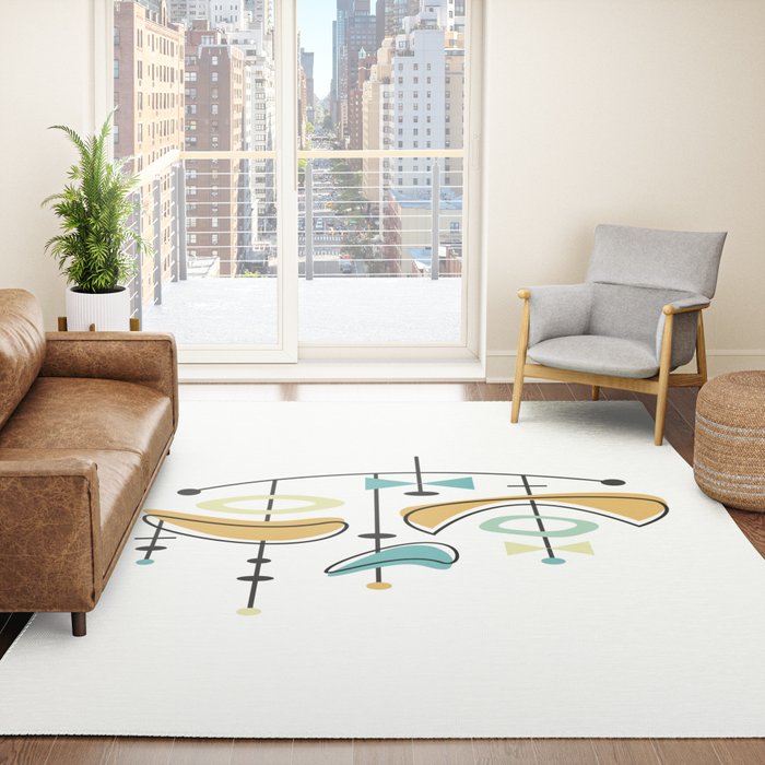 Mid Century Modern Abstract Atomic Age Rug Gallery Image 4