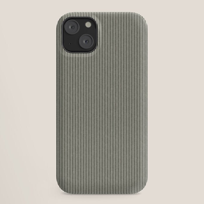 linen textured stripes - olive green iPhone Case Gallery Image 18