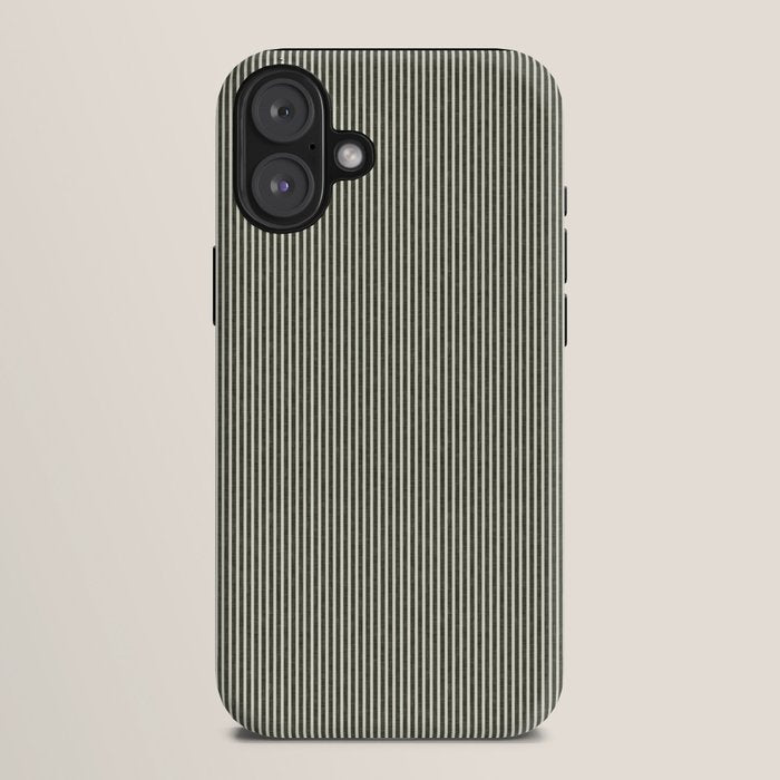 linen textured stripes - olive green iPhone Case Gallery Image 10