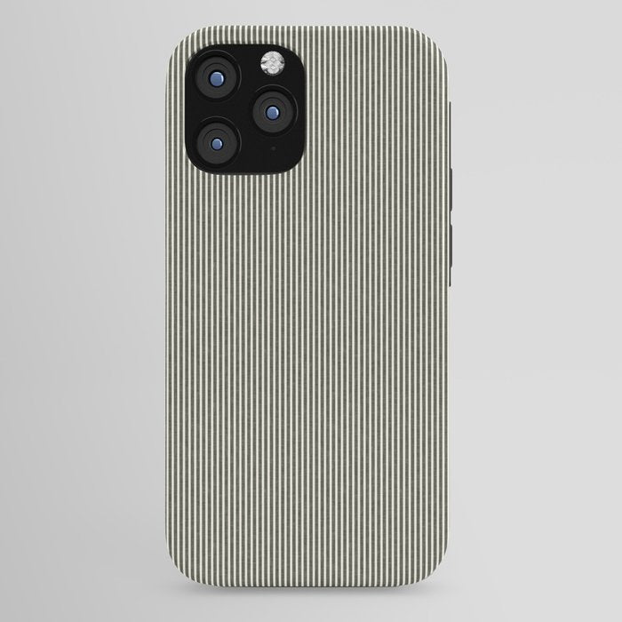 linen textured stripes - olive green iPhone Case Gallery Image 44