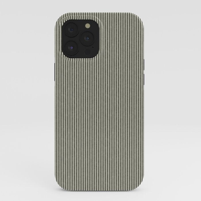 linen textured stripes - olive green iPhone Case Gallery Image 40