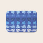 Ombre Abstract Daisies on Cobalt Blue Bath Mat Gallery Image 1