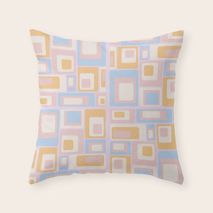 mid century mod squares pastel beach palette Throw Pillow Gallery Image 5