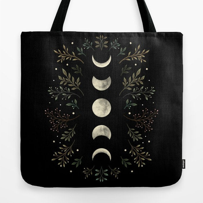 Moonlight Garden - Olive Green Tote Bag Gallery Image 2