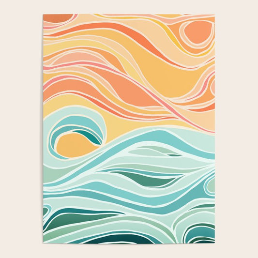 Sea and Sky Abstract Landscape Poster Gallery Image 1