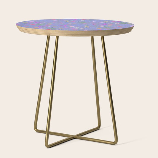 blue meadows colorful floral pattern Side Table Gallery Image 1