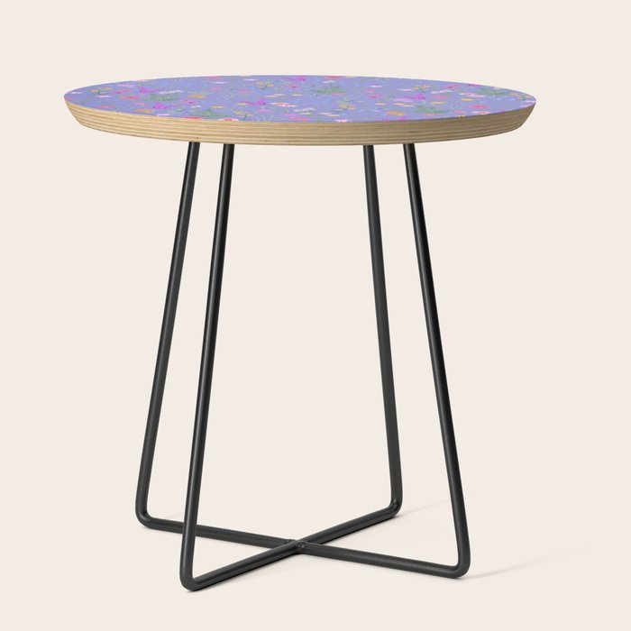 blue meadows colorful floral pattern Side Table Gallery Image 2