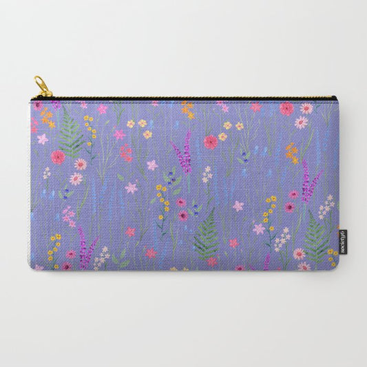 blue meadows colorful floral pattern Carry All Pouch Gallery Image 2
