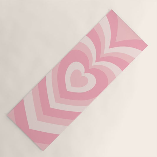 Pink Love Hearts Yoga Mat Gallery Image 1